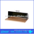 wood and stainless steel Large Capacity Bread Box Bin